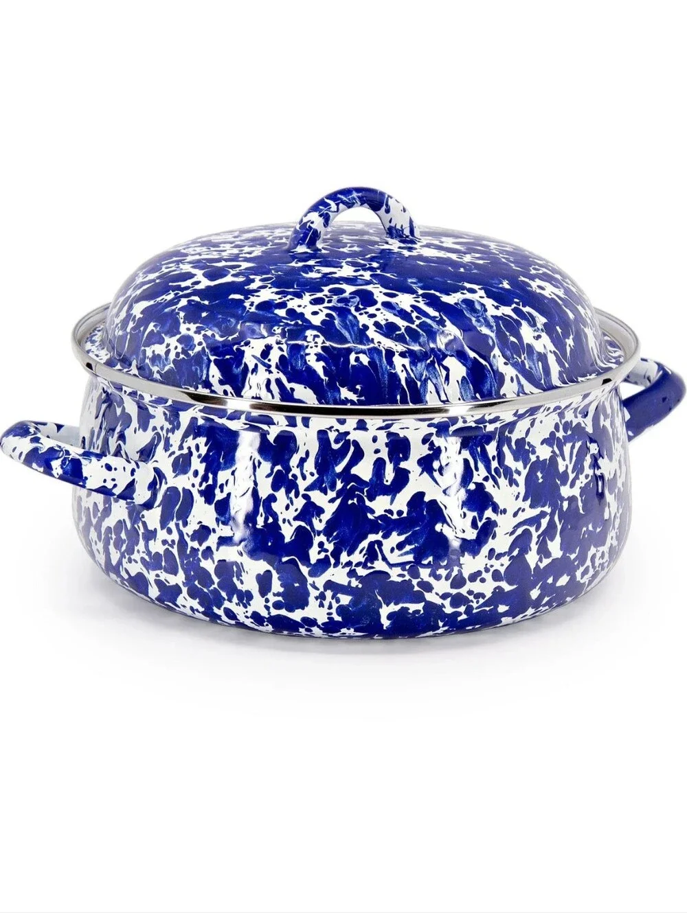 Golden Rabbit 4 Qt Cobalt Swirl enamel dutch oven